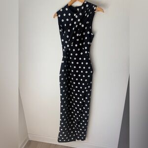 ET OCHS Elegant Celeste Polka Dot Dress
